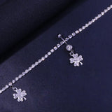 Fashion Four-Leaf Pendant Chain Shiny Beach Studded With Diamond Navel Nail