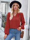 European And American Leisure V-neck Slim-fit Solid Color Trendy Long-sleeve Shirt