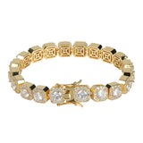 Men's round zircon plum blossom bracelet