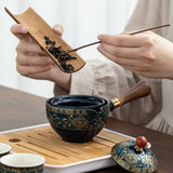 360 Rotation Maker and Infuser Porcelain Chinese fu Set wers Exquisite Shape Ceramic Tea Cup for Puer