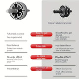 1pc Abdominal Exercise Wheel, Core Strength Training Roller Set, With Push-up Pole Knee Pad, Home Gym Fitness