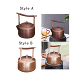 1.2 Liter Solid Copper Tea Pot Kettle - 5.5x7.4inch Traditional For Gas & Electric