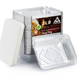 50pcs Aluminum Pans With Lids, 21.59cm×15.24cm 1.02 KG Capacity Foil Food Containers With Lids