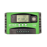 MPPT Solar Charge Controller 12V 24V Dual USB LCD Display Auto Cell Panel Charger Regulator with Load 30A 40A 50A 60A 80A 100A