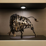 1pc Metal Sculpture, Iron Braided Cattle, Home Furnishing Articles Handmade Crafts, Metal Modern Sculpture Iron Braided Cattle Home Handmade Statue Crafts,room Decor,home Decor