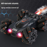 Straight drift spray stunt racing high-speed double-sided music light remote control children's electric toy car