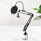 Microphone Stand Suspension Boom Scissor Arm Stands With 3/8-5/8 Screw Table Mounting Clamp Filter / Clip Holder