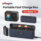 For aMagisn Fast Charge GoPro Hero13 Battery Storage Box Smart Charger Accessories for GoPro13 Action Camera