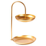 Necklace Holder Stand Display 2-Tier Tabletop Organizer Tower for Show Jewelry Bracelets Storage Tray