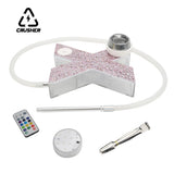 CRUSHER Acrylic Hookah Complete Kit with 4-color LED Lights Chicha Bowl Water Pipe X Letter Кальян Shishsa Smoking Set