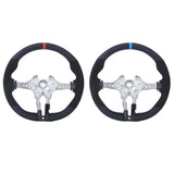 For M Performance V2 Flat-Bottom Nappa Suede Steering Wheel Replacement for  3 Series F30/F31/F34 M Sport 2013 2014 2015-2019