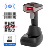 W10T-LS 2D 1D QR Barcode with Screen Display Charging Base BT & 2.4GHz Wireless Scanner for Supermarket Retail Library