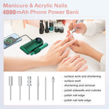 New Nail Drill Manicure Machine Rechargeable Electric Nail Sander With Pause Mode Nails Lathe Gel Cutting Remove Tool