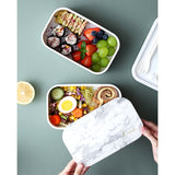 Boxes Marble Pattern Lunch Office Bento Box Microwave Dinnerware Food Storage Container For Adult