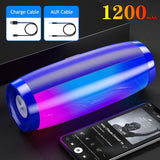 Portable Speakers Bluetooth Column Wireless Bluetooth Speaker Powerful High BoomBox Outdoor Bass HIFI TF FM Radio with LED Light