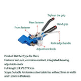 Ratchet Type Stainless Steel Tie Gun Cable Ties Plier for Width 4.6-25mm Thickness 0.25-1.2mm Fastening Strap Cutting Tool
