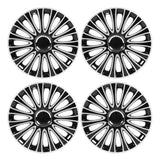 Automobile Hubcap 14in Durable Rustproof White and Black Universal Firm ABS Easy Installation Set Of 4 Hubcap for Civic