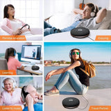 Portable CD Player for Home Travel Car with Stereo Earphones and Anti Shock Protection-Black