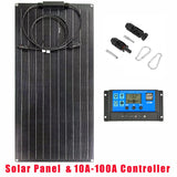 300W Solar Panel with 10A-100A Controller Set 18V ETFE Solars Plate for Home Outdoor RV Car Charging Emergency Energy Storage