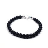 925 Sterling Silver Cross Natural Frosted Agate Versatile Minimal Bracelet