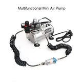 220V 1/5 HP Quiet Portable Air Pump Airbrush Mini Compressor Tattoo Manicure Cake Spray Gun