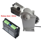 Claws Rotary 80mm Chuck 3 Jaws 4th Axis DM542 Drive For 20W 30W 50W Fiber Laser Nameplate Metal Marking Engraving hine