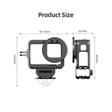 Action Camera Video Cage Metal Vlog Case Protective Housing Cold Shoe Mount Extension Replacement for GoPro Hero 12/11/10/9