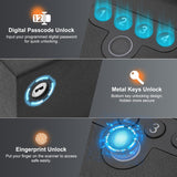 Security Fingerprint Gun Safes Smart Digital Password With Key Pistol Safety Hidden Money Cash Box