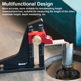 Gauge Aluminum Alloy 0-50mm Dual Scales Home DIY Woodworking Height Measurement Tool Tablesaw Depth Measuring Ruler