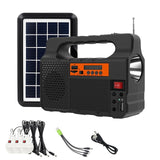 Portable Generator - With Solar Panel, Radio, BT Speaker, Phone Charger, Flashlight, Power Station, Built-in 3600mAh Rechargeable