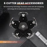 Men's Heads Electric Razor Blade 6 Blades Head Shaver Replacement Bald As Shown