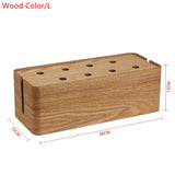 1PCS Wooden Table Wire Cable Organizer Solid Wooden Junction Box Cable Winder Storage Box Desktop Clip Holder For TV Box