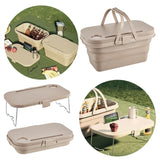 Portable Camping Equipment Folding Storage Container  Basket Tableware Set NEW