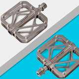 Titanium Alloy Bicycle Pedals - 3 Sealed Bearings, Mountain & Road, Flat, Ultralight Wide Platform, Accessories