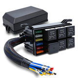 Improved 12V/24V Fuse and Box for Car Slots Relay Kit with 6 Fuses Thermostability Waterprooffor Truck Marine Motorcycle