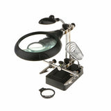 Welding Magnifying Glass LED Auxiliary Clip Loupe Magnifier 3 In1 Hand Soldering Solder Iron Stand Holder Station