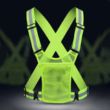 Night Lightweight Reflective Safety with Pouch High Visibility Running Vest Adjustable for Men & Women