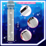 Cover,Sparkly Bg Rhies Mic Handle Sleeve for Party&TV Show,for Most Wireless Microphones, Multicolor