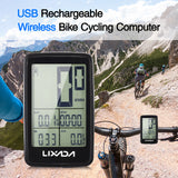 Lixada USB Rechargeable Wireless Bike Cycling Bicycle Speedometer Odometer with Computer Mount Holder