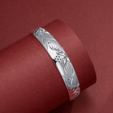 Women's Fashion Vintage Sterling Silver Flowering Double Fish Bracelet