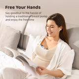 Wearable Hands Free Electric Breast Pump for Breastfeeding 4 Modes 12 Suction Level Low Noise Built-in Battery