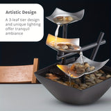 1pc Tabletop Water Fountain, Soothing Sound Machine With Automatic Pump, Deep Basin And Natural Rocks Tabletop Fountain For Office, Living Room Bedroom Home Decor