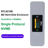 NVMe NGFF External Drive Case 10Gbps HDD Hard Disk Box with Display Screen M.2 SSD Enclosure USB3.2 Gen2 for Laptop