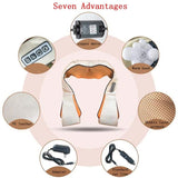U-shaped electric acupressure back neck and shoulder infrared heating kneading car home massager multifunctional shawl