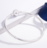 S925 silver classic buckle snake bone bracelet explosion round buckle base chain