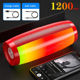 Portable Speakers Bluetooth Column Wireless Bluetooth Speaker Powerful High BoomBox Outdoor Bass HIFI TF FM Radio with LED Light