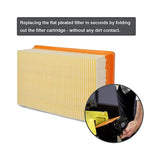 12 Bags + 1 Flat Pleated Filter for WD4, WD5 and WD6 Wet & Dry Multi- Vacuum Cleaner