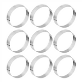 10 Pcs Circular Stainless Steel Tart Ring Tower Pie Mould Perforated Cake Mousse Ring,8cm