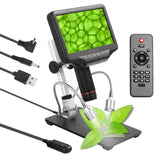 Andonstar AD407 High-Definition Digital Biological Microscope Camera 270X 1080P for Soldering with 7 Inch 3D Screen and Bracket