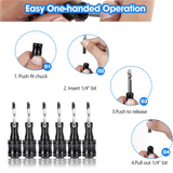 Bit 1/4 Inch Hex Screwdriver Extension Bar Keychain Screw Adapter Change Drill Bits Holder
